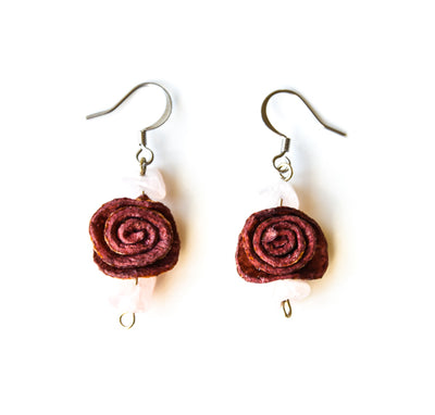 Hang Rose Stone Earrings