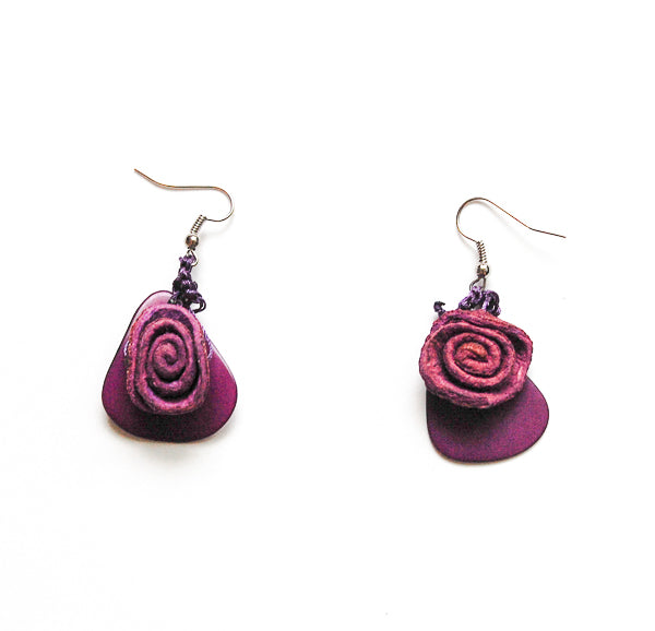 Tagua-Rose Earrings